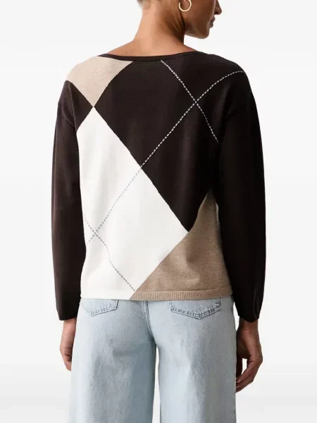 Pulover Joseph Ribkoff cu model argyle maro