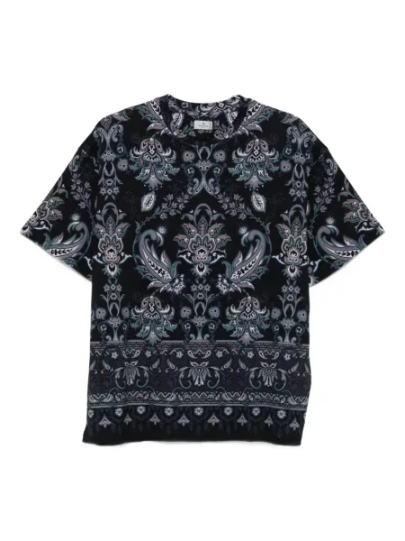 Tricou Etro cu imagine cu model paisley albastru
