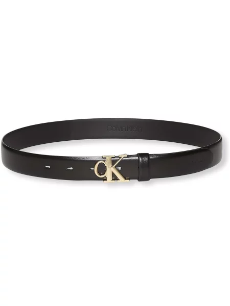Cu centură curea Calvin Klein din piele negru