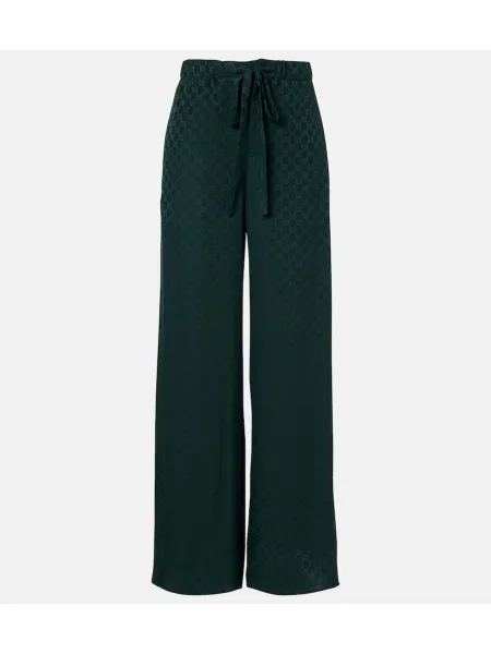 Svilene hlače Gucci zelena