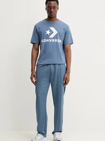 Converse spodnie dresowe z aplikacją niebieski