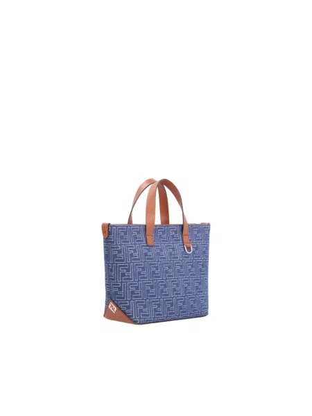 Torba Fendi skórzana niebieska