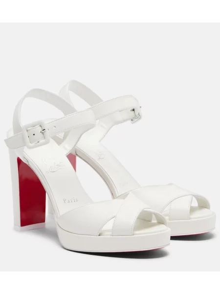 Sandale Christian Louboutin din piele alb