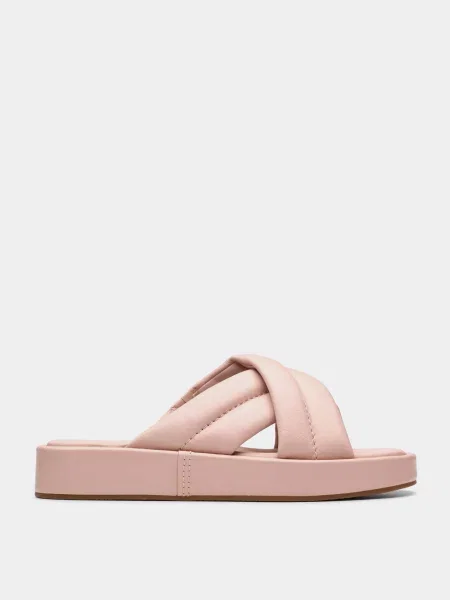 Шкіряні Шльопанці Clarks рожевий