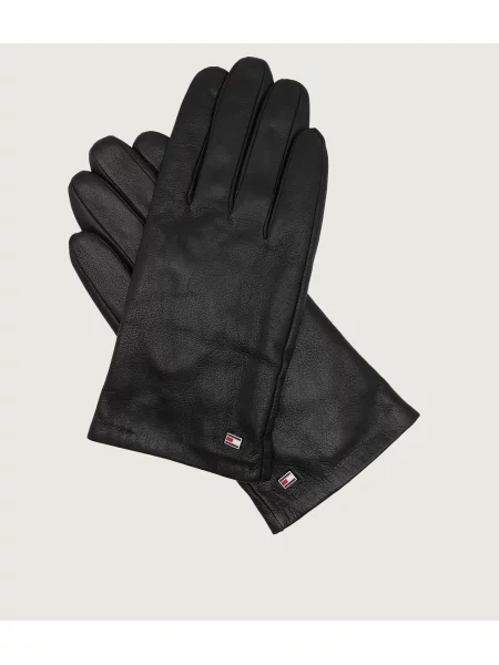 Tommy Hilfiger De piele mănuși ESSENTIAL FLAG negru