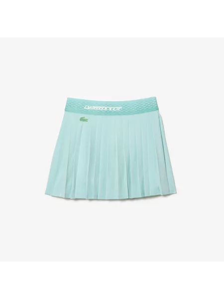 Lacoste Spódnica Z Nadrukiem Flare Fit zielona