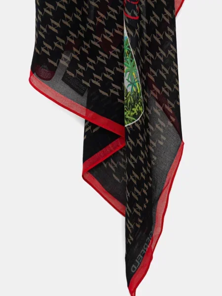 Хустка з домішкою шовку Karl Lagerfeld IKON MONOGRAM візерунок чорний