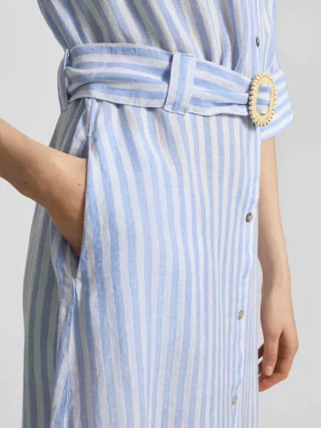 Sukienka koszulowa z lnu z paskiem Christian Berg Woman