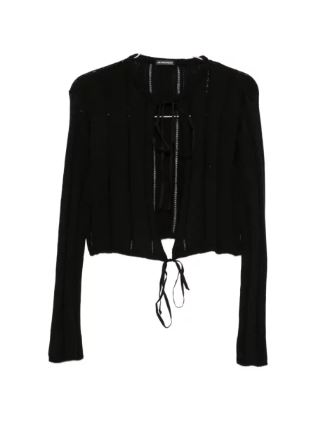 Cardigan Ann Demeulemeester tricotate cu legături negru
