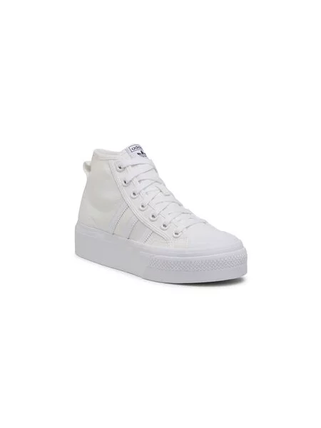 Poltopánky Adidas na platforme biela