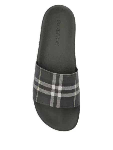 Papuci Burberry în carouri gri
