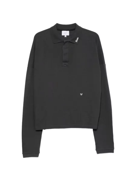 Lung tricou polo Rhude cu broderie albastru