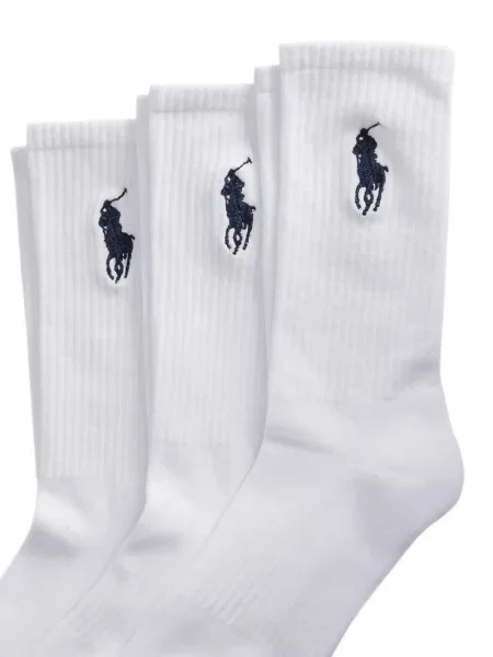 Șosete Polo Ralph Lauren cu model herringbone cu broderie plasă albastru