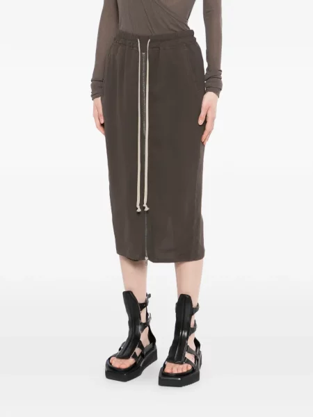 Fustă midi Rick Owens maro
