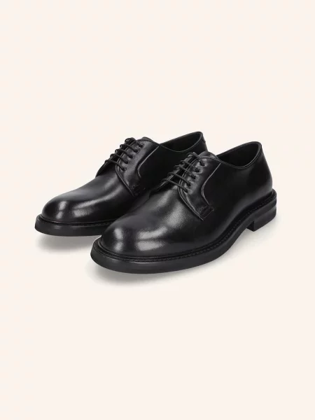 Heinrich Dinkelacker Sznurowane Botki Florenz Derby Plain Bc schwarz czarny