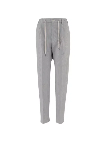 Prugaste hlače Tagliatore s vezicama bijela