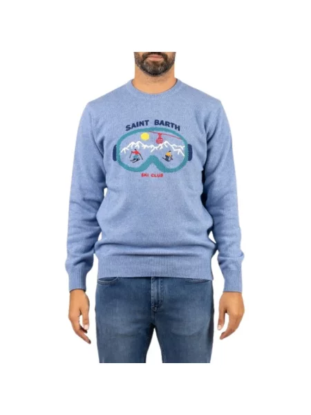 Sweter Saint Barth wełniany niebieski