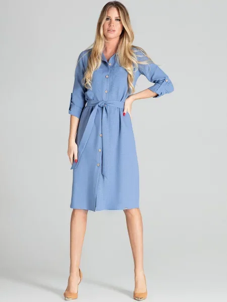 Midi obleka Figl modra