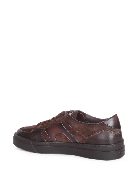 Fűzős szarvasbőr sneaker Santoni barna