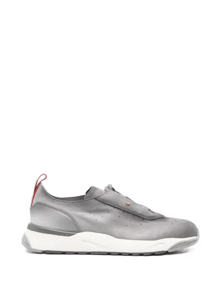 Sneakerși Santoni din piele gri