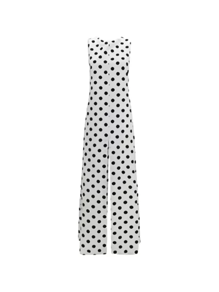 Rochie maxi Sa Su Phi cu buline alb