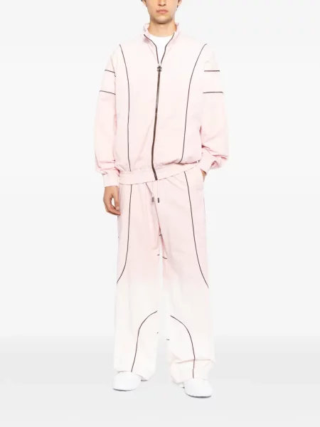Pantaloni Off-white cu broderie alergare alb