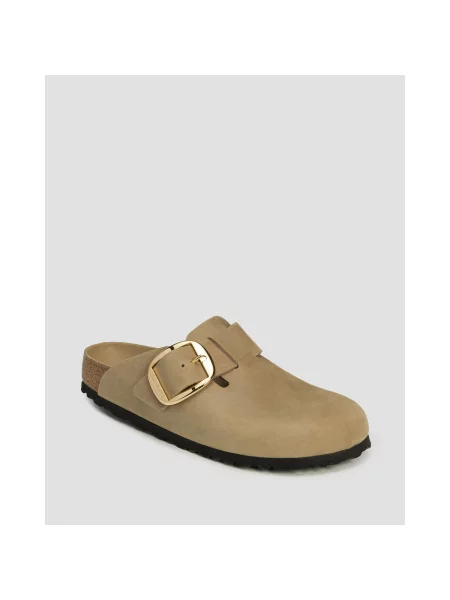 Klapki Birkenstock Boston Big Buckle Leoi Narrow brązowe