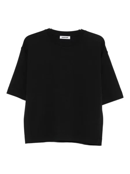 Top Darkpark cu decolteu rotund scurt negru