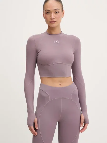Adidas by Stella McCartney crop top pentru femei violet