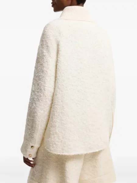Bouclé geacă Moncler alb