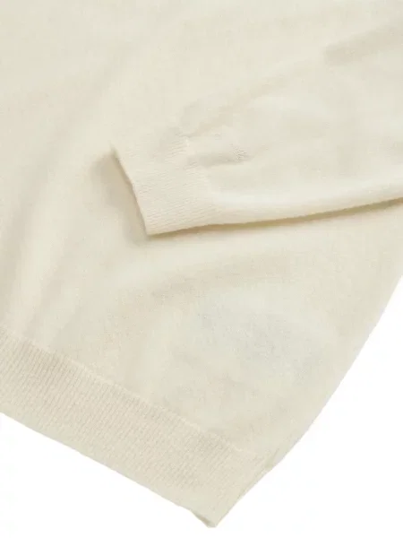 Pulover Woolrich de lână cu decolteu rotund alb