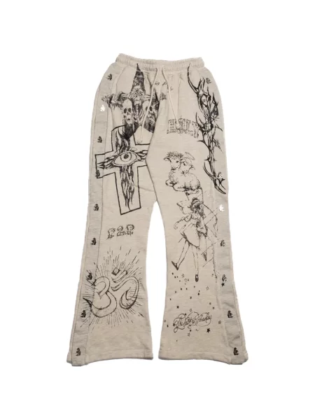 Pantaloni Hellstar cu imagine evazate alergare gri