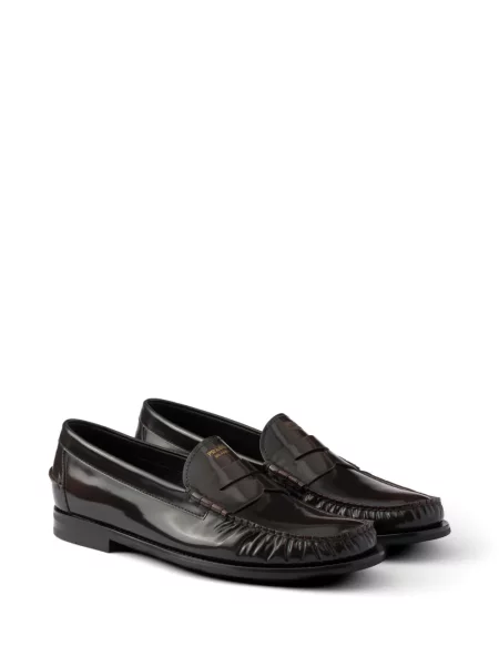 Pantofi loafer Prada din piele maro