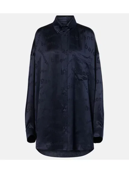 Cămașă Balenciaga de mătase negru