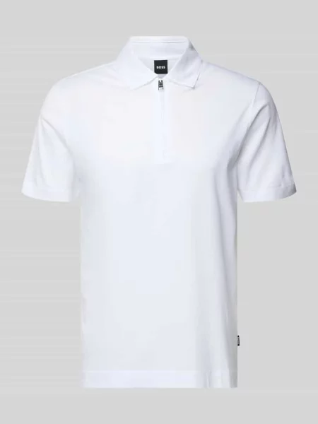 Koszulka polo o kroju regular fit z mieszanki lyocellu i bawełny model H-PARAS Boss biała