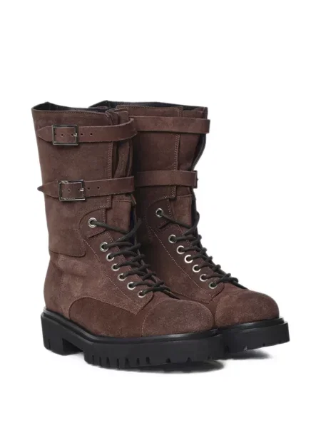 Botine Dondup cu șireturi din piele maro