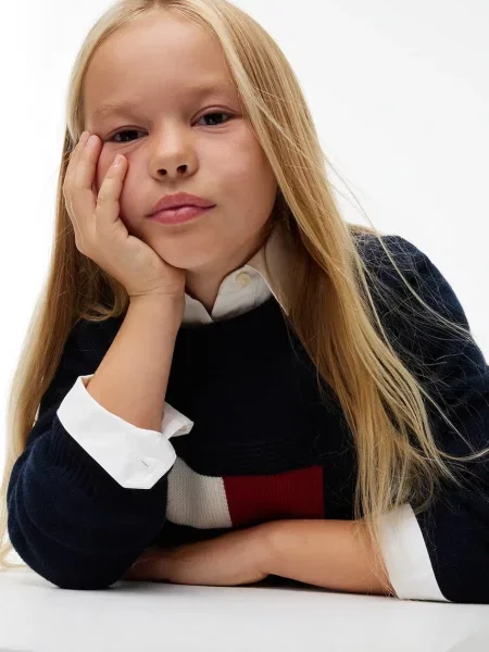 Tommy Hilfiger пуловер за деца с добавена вълна