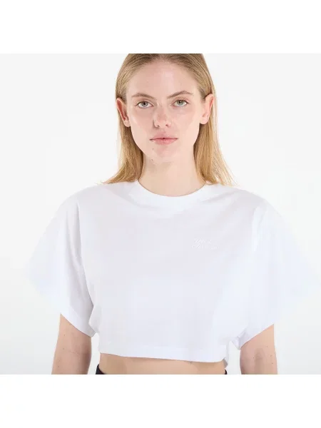 Tricou Under Armour Cropped Script SS Tee White L alb