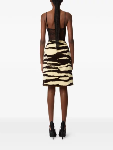 Fusta mini Nina Ricci de catifea cu model zebră mini