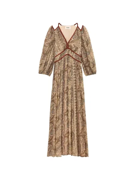 Rochie maxi Ba&sh cu imagine cu model paisley albastru