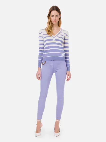 Джинсы Elisabetta Franchi фиолетовые