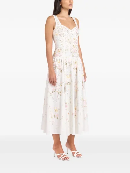 Rochie midi Needle & Thread fără mâneci alb