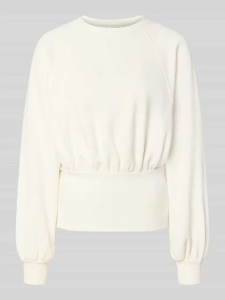 Bluza z mieszanka bawełny z raglanowe rękawy model CINCH' Topshop biała