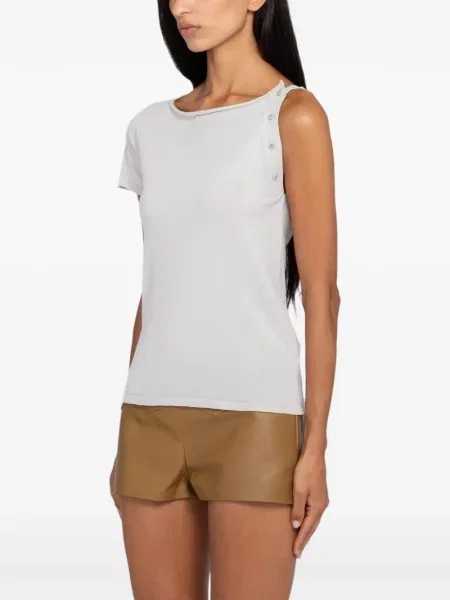 Top Paloma Wool de lână asimetric gri