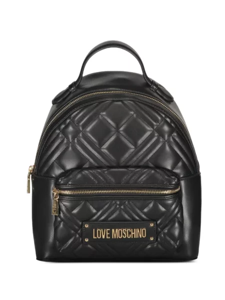 Ruksak Love Moschino prošiven s autogramom crna