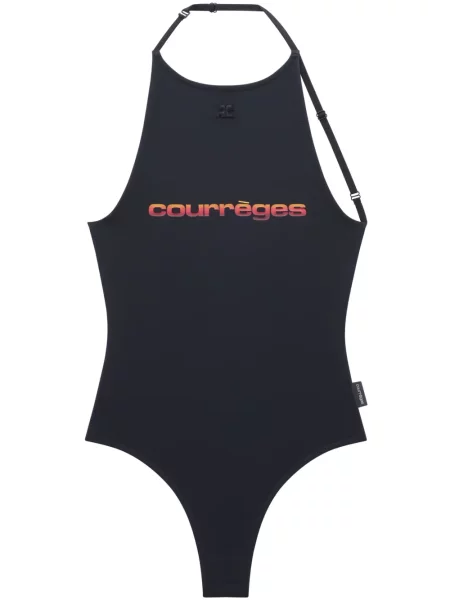 Body Courreges din jerseu negru
