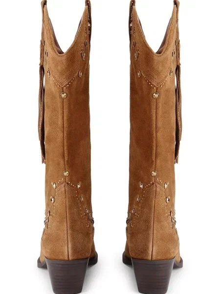 Kurt Geiger London cowboy csizma női velúr Oxford Western Tassel barna