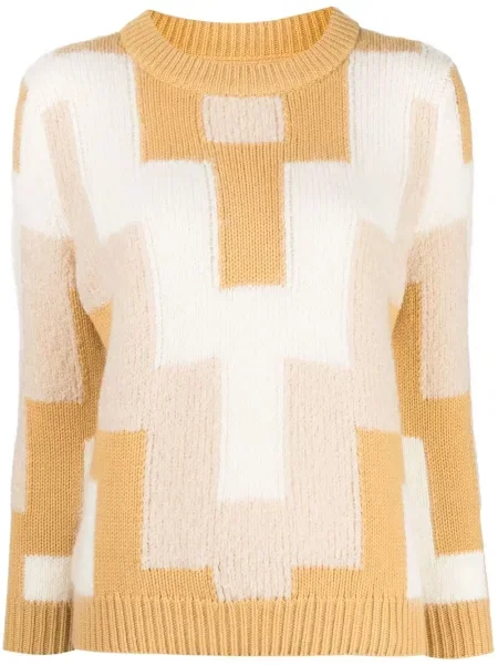 Pulover Onefifteen cu imprimeu geometric galben