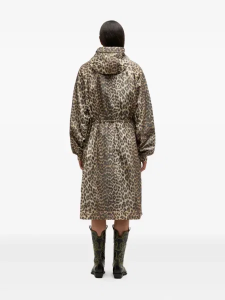 Palton Ganni cu imagine cu model leopard