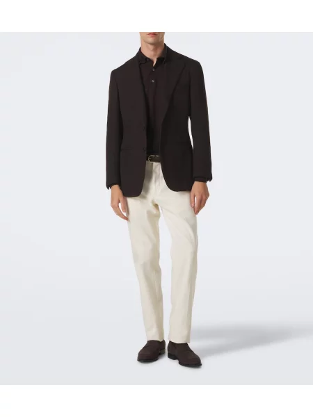 Tricou polo Thom Sweeney de mătase maro
